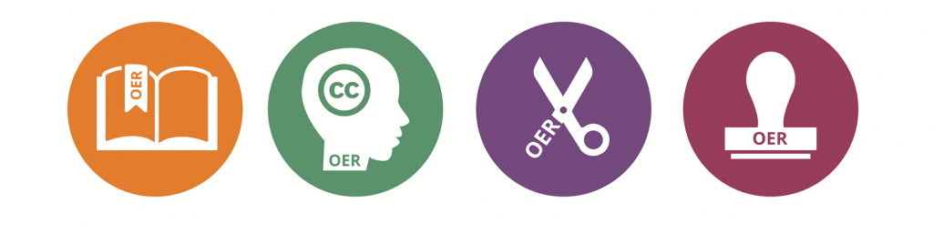 Open Educational Resources graphic of four icons